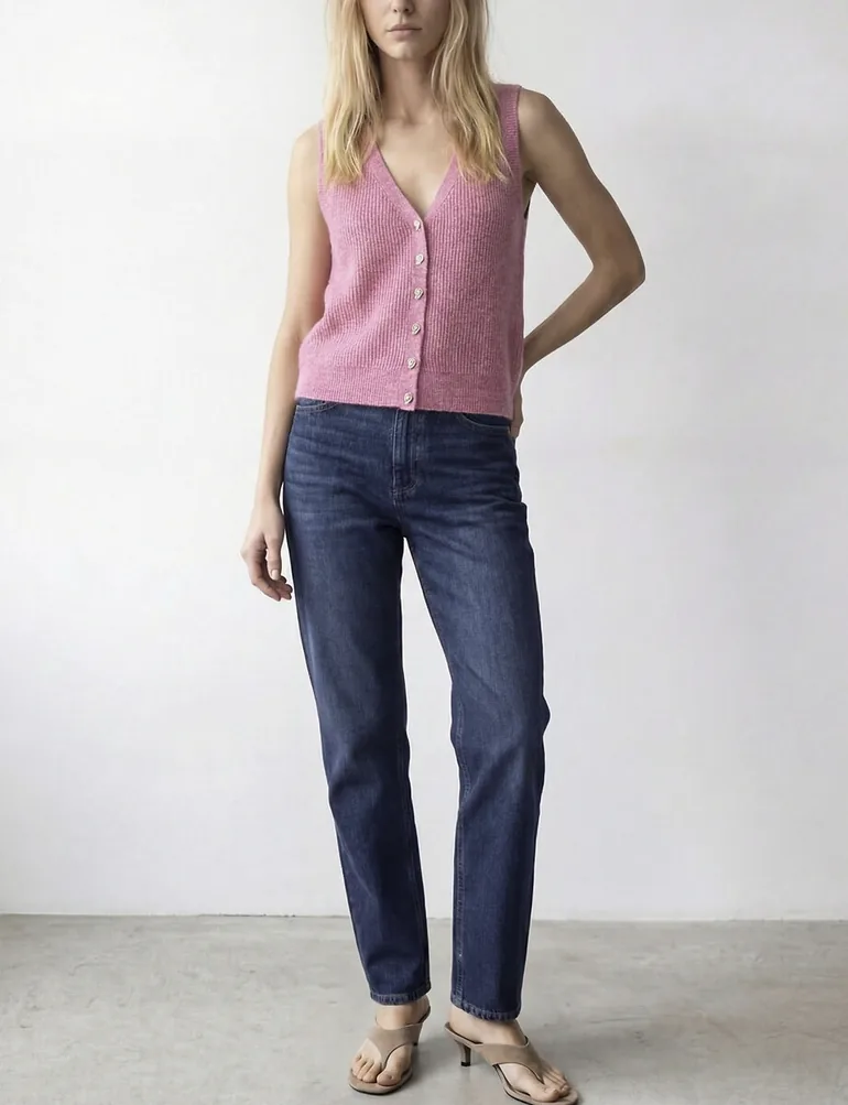 Sleeveless V-Neck Cardigan - 2