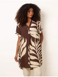 Palm Print Tunic Top - 1