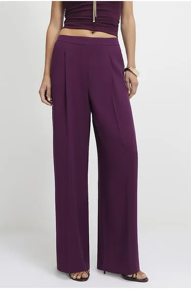 Red Darted Wide Leg Trousers