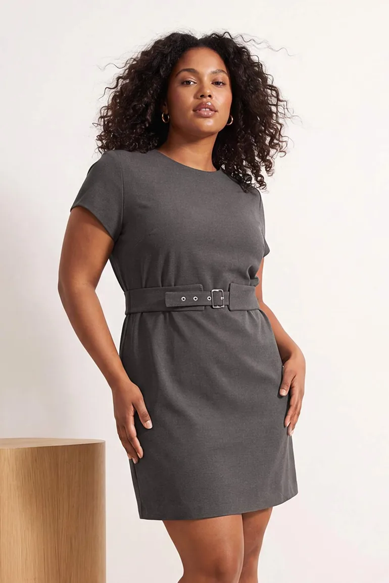 Anthracite Woven Plus Size Dress - 3