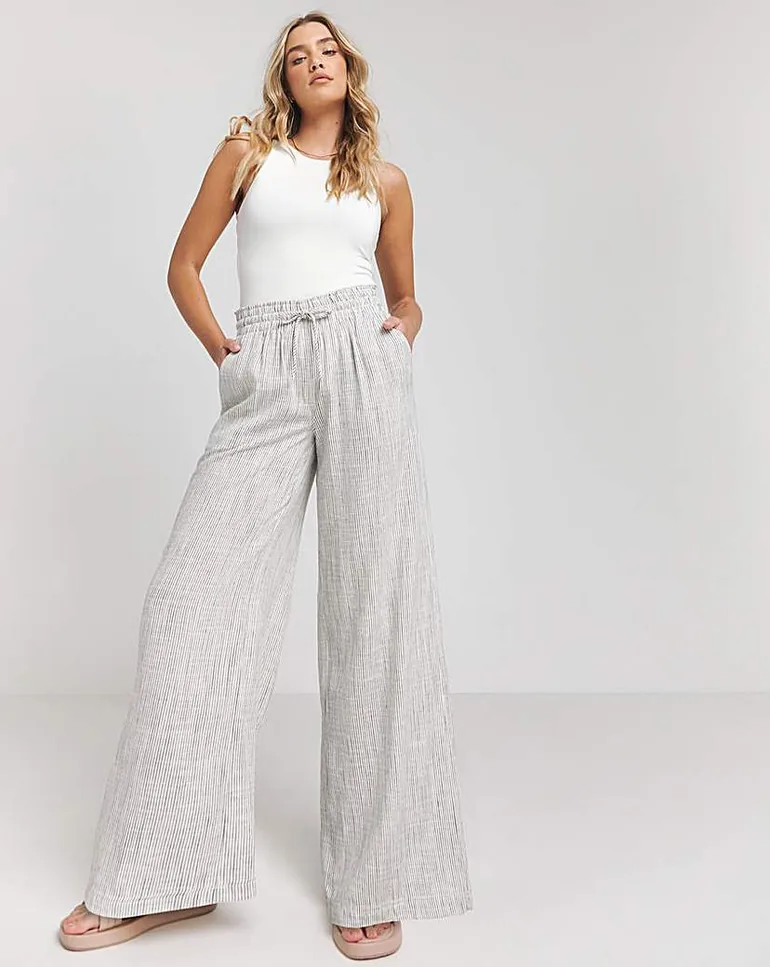 Linen Wide Leg Trousers