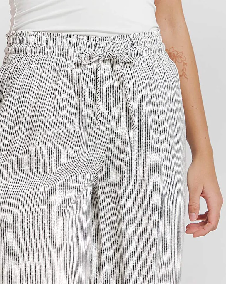 Linen Wide Leg Trousers - 1