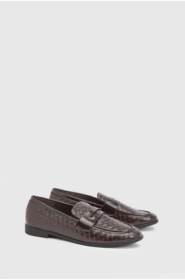 Billie Faux Leather Woven Loafers