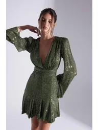 Gabriella Sequined Mini Evening Dress - 4