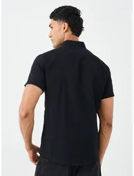 Graphic Print Buttoned Front Short Sleeve Shirt - 4
