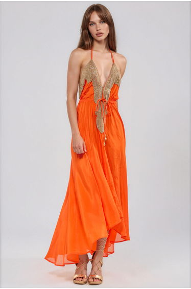 Kameryn Backless Floral Maxi Dress