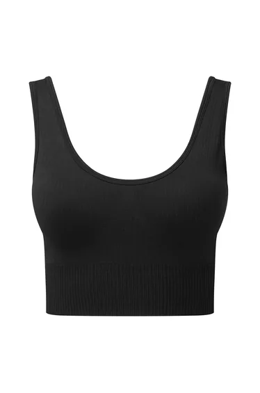 TriDri Womens/Ladies Multisport Ribbed Seamless 3D Bra - Black
