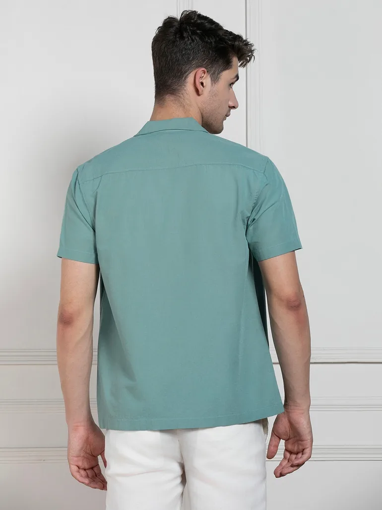 Solid Casual Shirt with Button Placket - 1