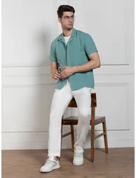 Solid Casual Shirt with Button Placket - 3