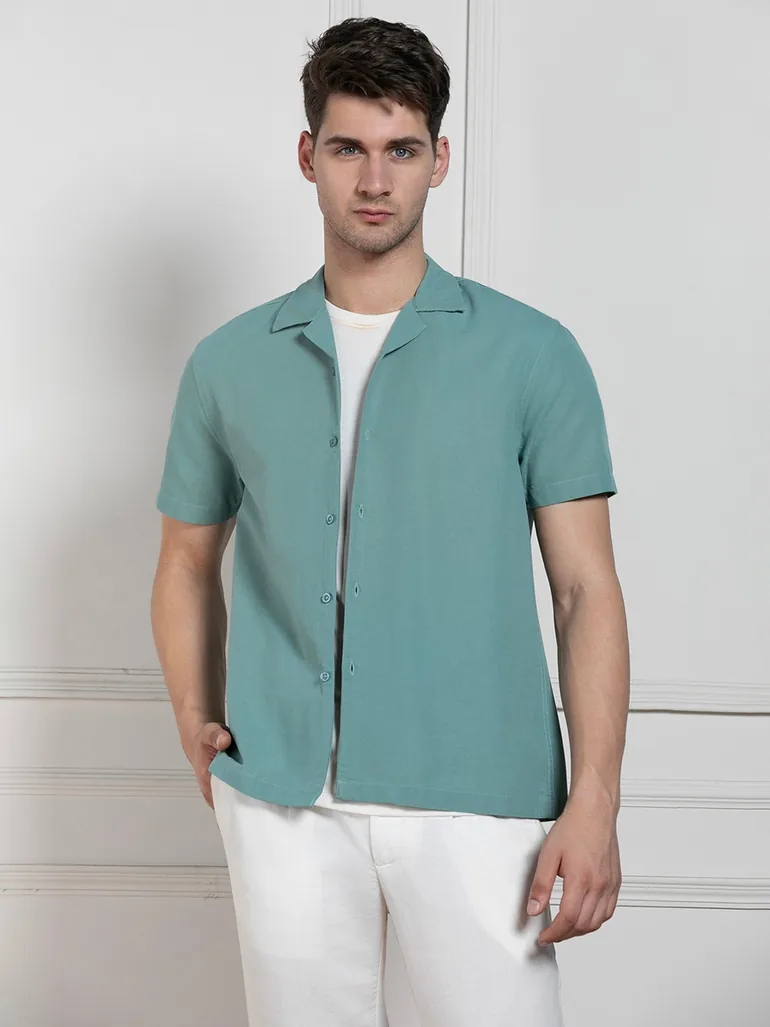 Solid Casual Shirt with Button Placket