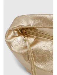Textured Metallic Slouchy Grab Bag - gold - 3