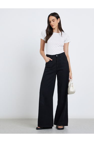 Polka Dot Print Short Sleeve T-Shirt