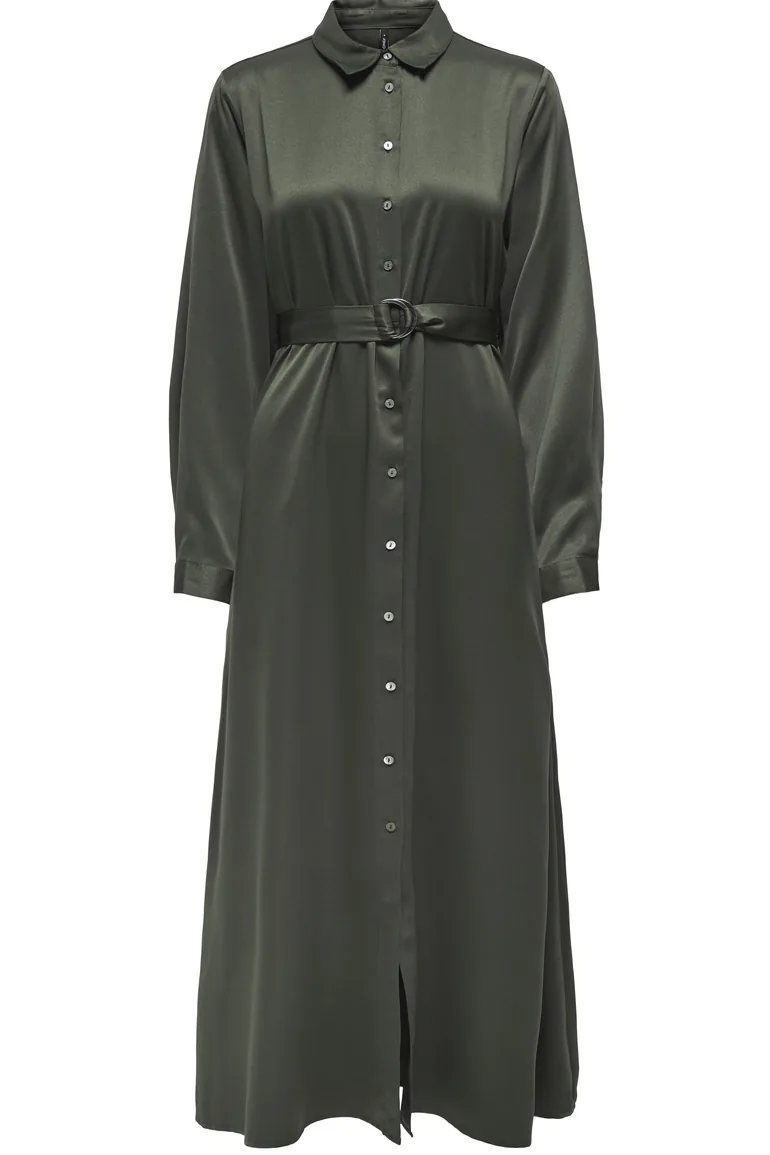 belted satin shirt dress Petar Petrov The Slippery Belted Satin Midi Shirt Dress