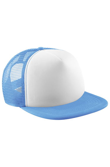 Beechfield Vintage Plain Snap-Back Trucker Cap - Sky Blue/White