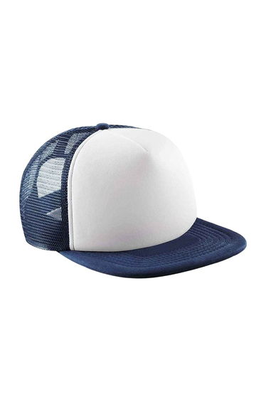 Beechfield Childrens/Kids Vintage Snapback Trucker Cap - French Navy/White