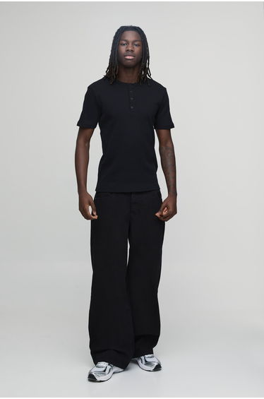 Basic Baggy Fit Jeans - true black