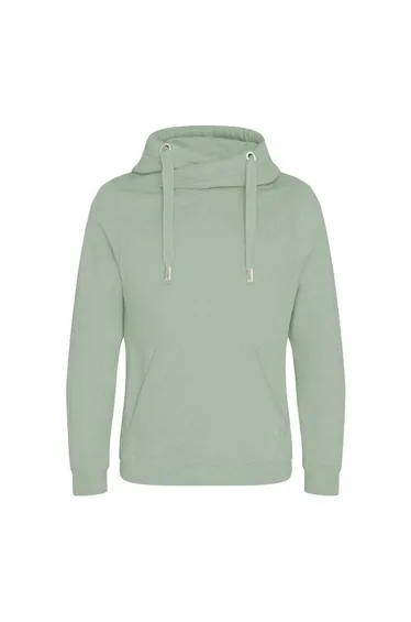 AWDis Hoods Mens Cross Neck Hoodie - Dusty Green