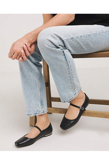 Mary Jane Ballerina Shoes Ex Wide Fit