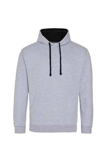 Awdis Womens/Ladies Varsity Hoodie - Heather Grey/Jet Black