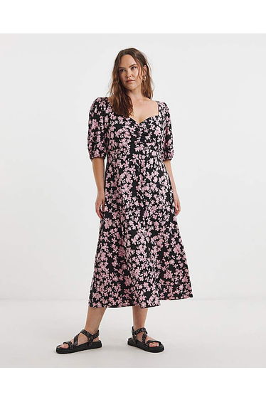 Ditsy Print Supersoft Midi Dress