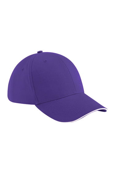 Beechfield Adults Unisex Athleisure Cotton Baseball Cap (Pack of 2) - Purple/White