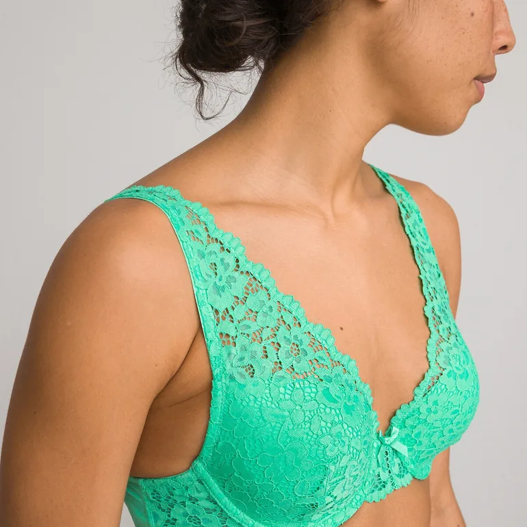 Lace Padded Halterneck Bra - 3