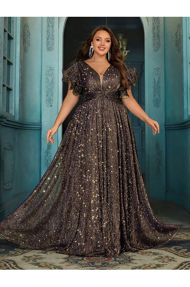 Fantasy Women Party Formal Dress Bling Plus Size Summer Evening Gown