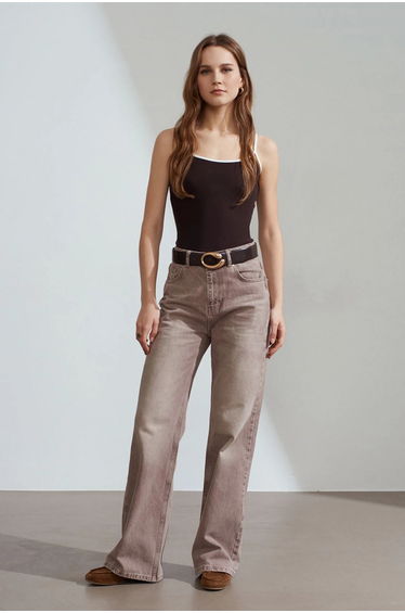 Dilvin Color Block Ribbed Sleeveless Blouse