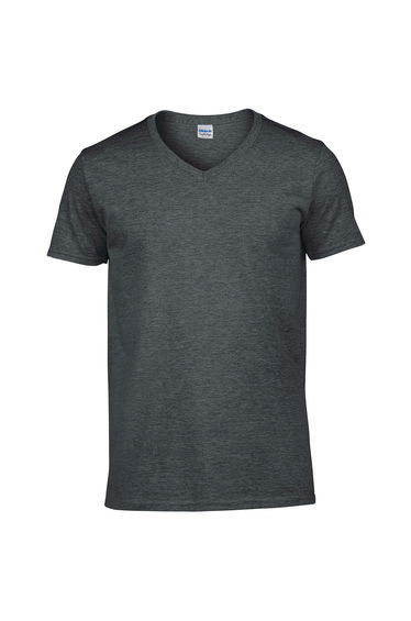 Gildan Mens Heather V Neck T-Shirt - Dark Heather