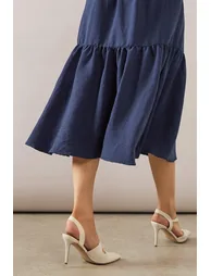 حذاء كعب عالي واليس باللون البيج - 2