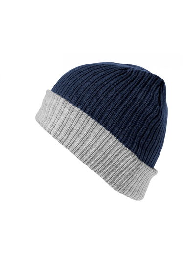 Result Winter Essentials Double Layer Knitted Hat - Navy/Grey