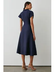 Principles by Debenhams Navy A-Line Midi Wrap Dress - 3