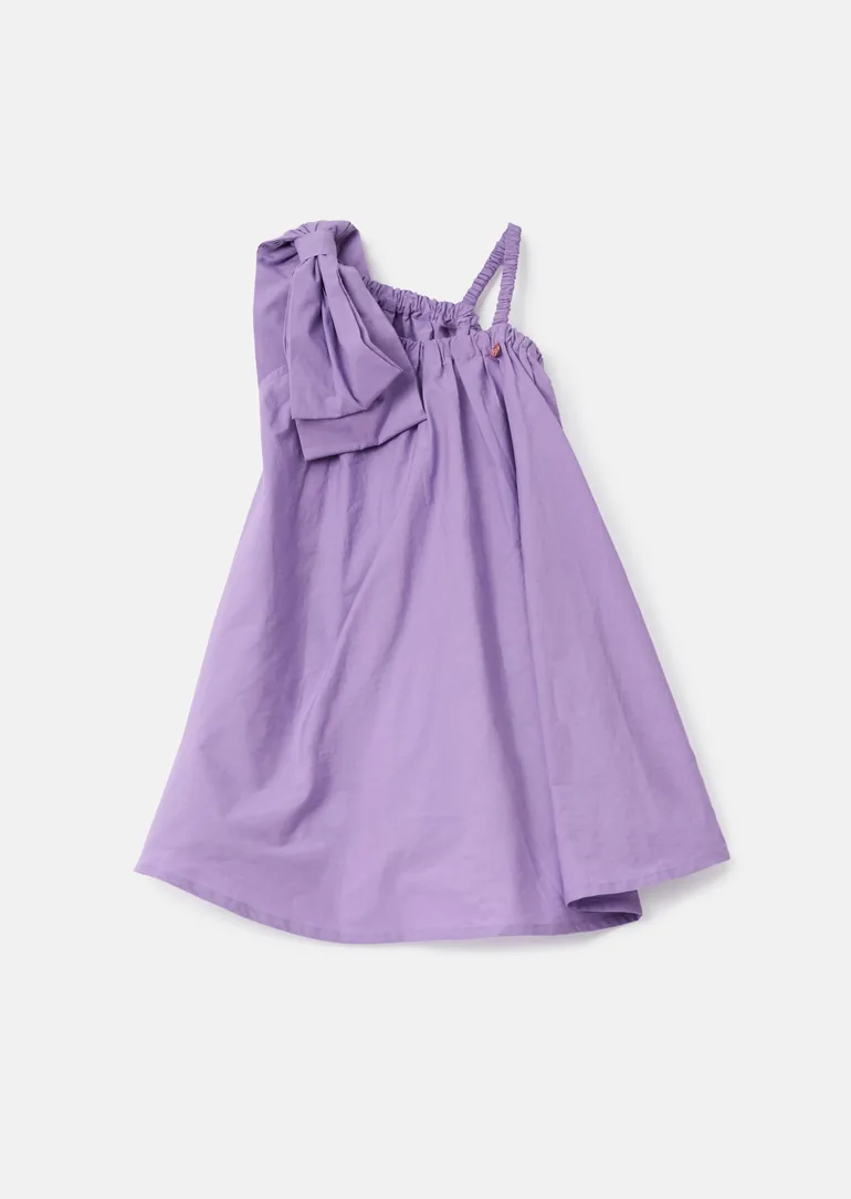 Marnie Purple Bow Shoulder Swing Dress - 2