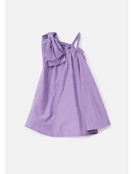 Marnie Purple Bow Shoulder Swing Dress - 2