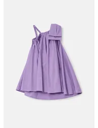 Marnie Purple Bow Shoulder Swing Dress - 3