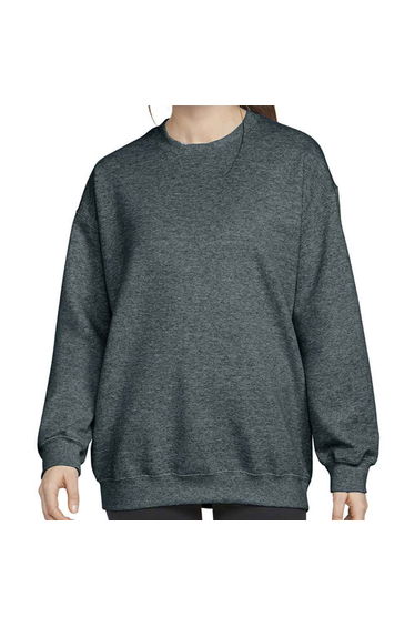 Gildan Mens Heather Crew Neck Sweatshirt - Dark Heather
