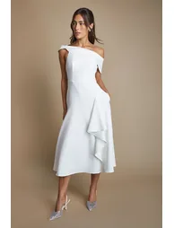 Bardot Waterfall Crepe Midi Dress - 3
