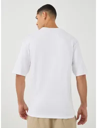 Men White Graphic Print Oversized T-Shirt - 3