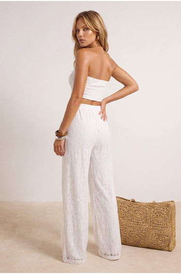 Ecru Knitted Maxi Length Accessory Detailed Beach Blouse Skirt Set product thumbnail 3