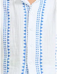 Boys Striped Resort Collar Shirt and Shorts Set - 2