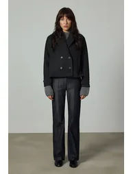 SHORT DOUBLE-BREASTED COAT - 2