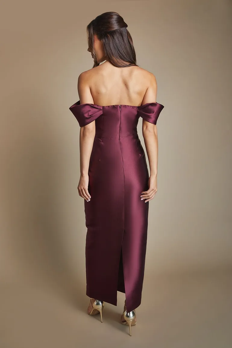 Coast Honoured Twill Bardot Column Midi Bridesmaid Dress - 2