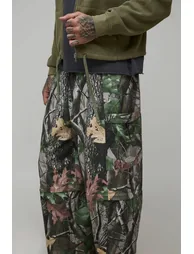 Parachute Fit Camo Zip Off Cargo Utility Trousers - camo
