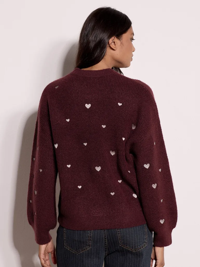 Embroidered Heart Jumper - 3
