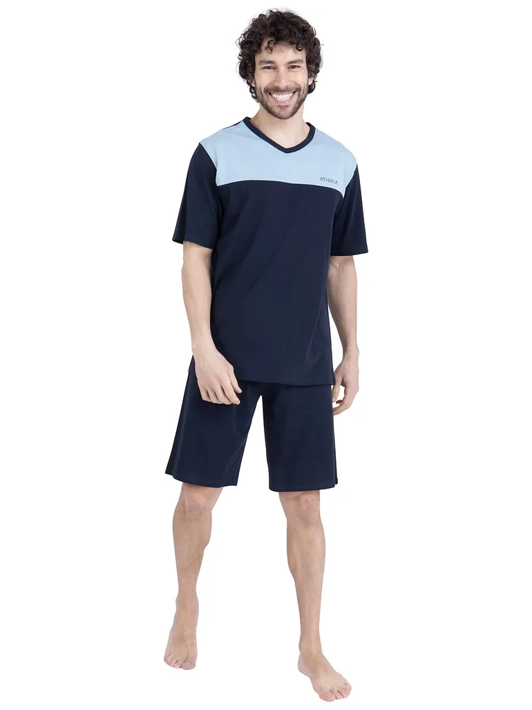 Cotton V-Neck Short Pyjamas - 1