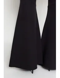 بنطلون بحافة واسعة - أسود  - 2