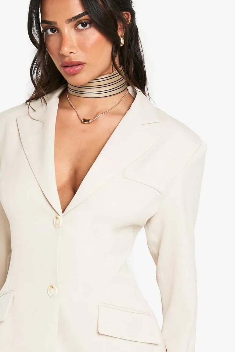 Petite Tailored Skater Dress - stone - 3