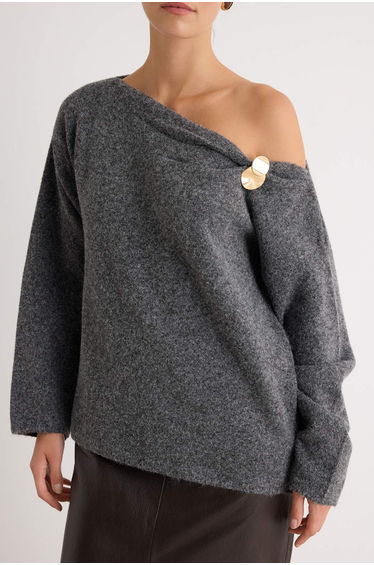 Anthracite Accessory Soft Textured Special Quality Wool Knitwear Sweater product thumbnail 3