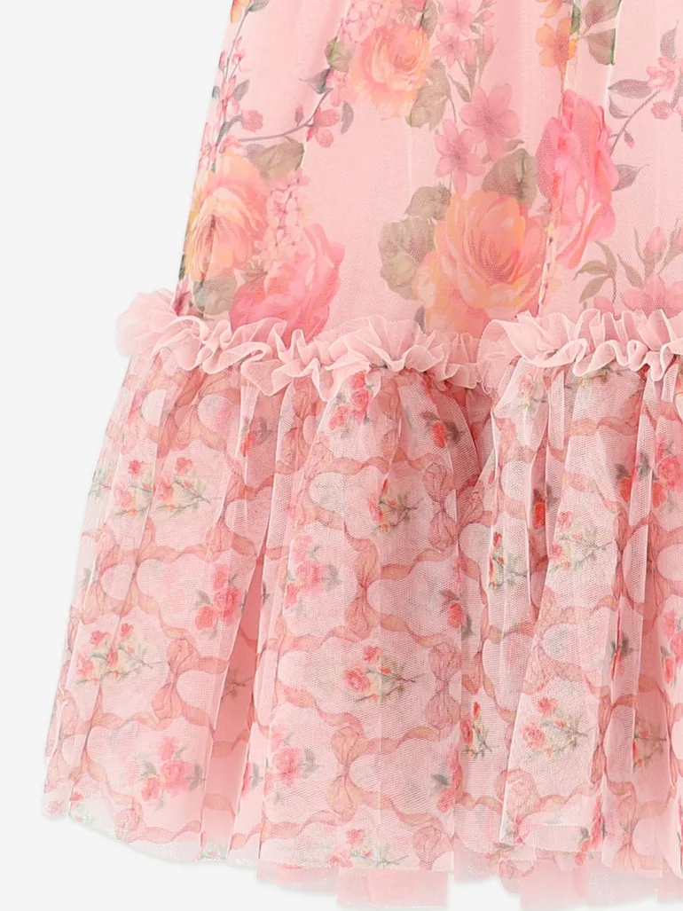 Angels Face Girls Marigold Mixed Bow Floral Dress in Pink - 3