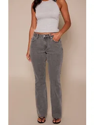 Petite Washed Grey Low Rise Stretch Flared Jeans - 3